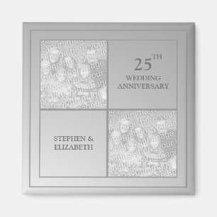 Årsdag för förflutna- & gåvafotosilver magnet