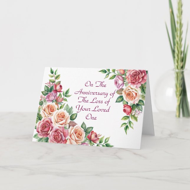 Årsdag för förlorad död, blommor kort (Framsida)