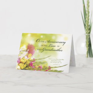 Årsdag för förlust av mormor, död, blommor kort