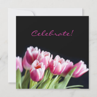 Årsdag för inbjudan till Party Rosa Tulip