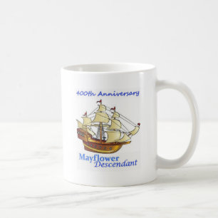 Årsdag för Mayflower härstamma seglingfrakt Kaffemugg