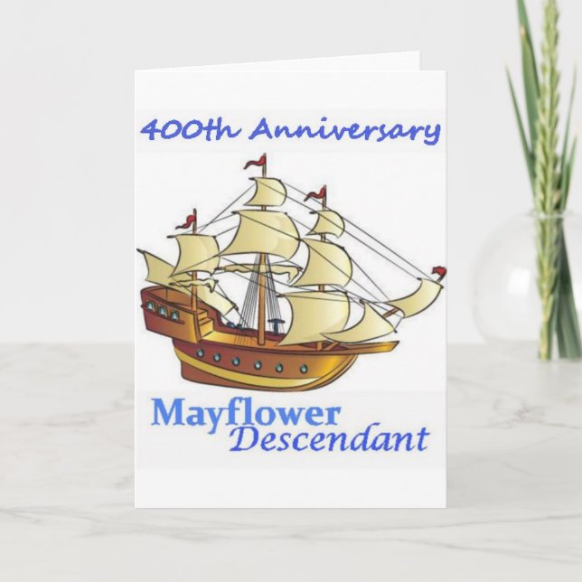 Årsdag för Mayflower härstamma seglingfrakt Kort (Framsida)