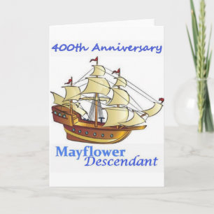 Årsdag för Mayflower härstamma seglingfrakt Kort