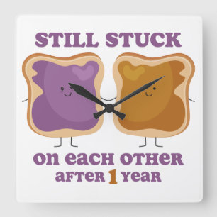 Årsdag för PBJ 1st Fyrkantig Klocka