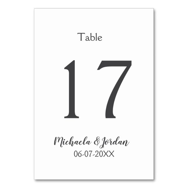 Årsdag för sittande sjökort i bröllop bordsnummer (Framsidan)