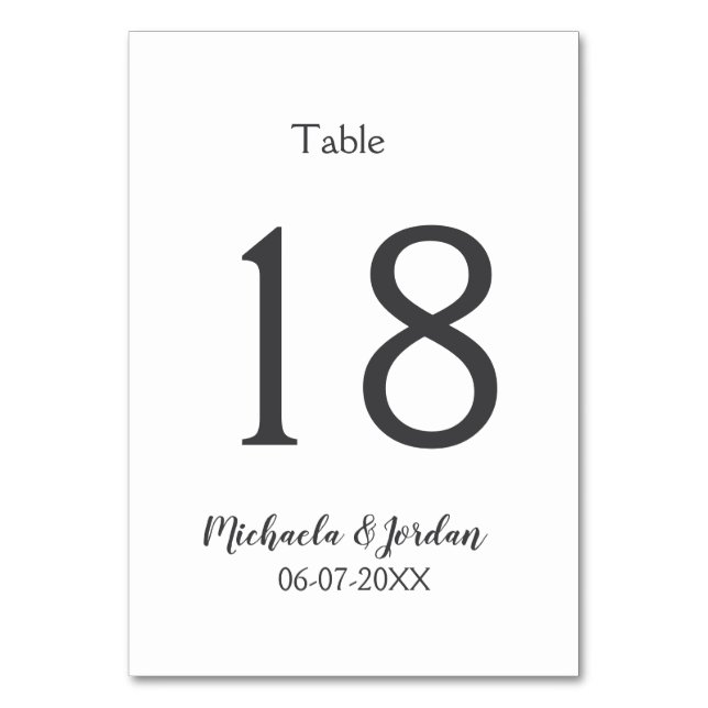 Årsdag för sittande sjökort i bröllop bordsnummer (Framsidan)