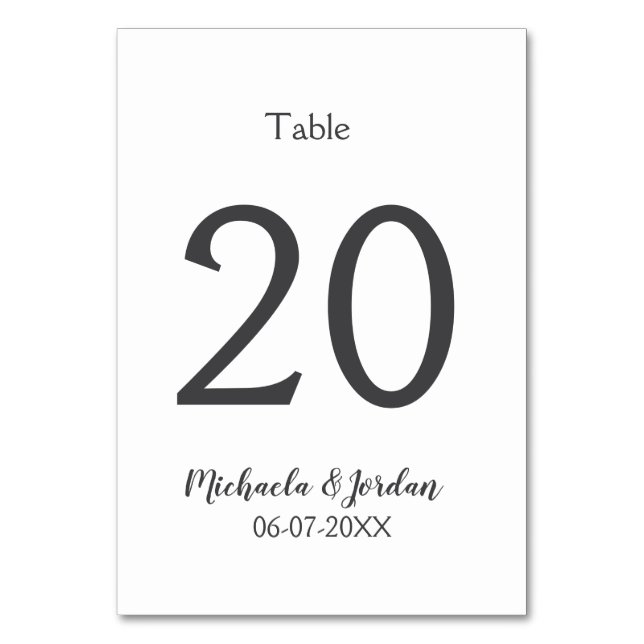 Årsdag för sittande sjökort i bröllop bordsnummer (Framsidan)