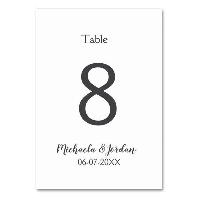 Årsdag för sittande sjökort i bröllop bordsnummer (Framsidan)