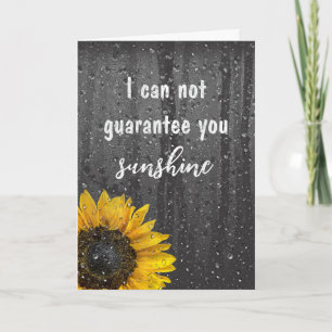 Årsdag för solrosor och regndroppar kort