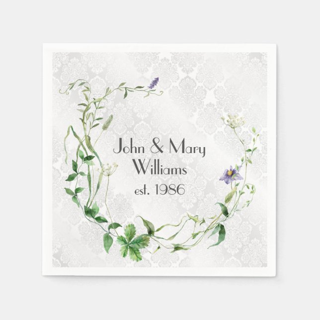 Årsdag för Wildbloms andningsskada Pappersservett (Framsidan)