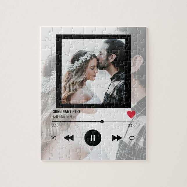 Årsdag Foto First Dance Sång Par Gift Pussel (Vertikal)