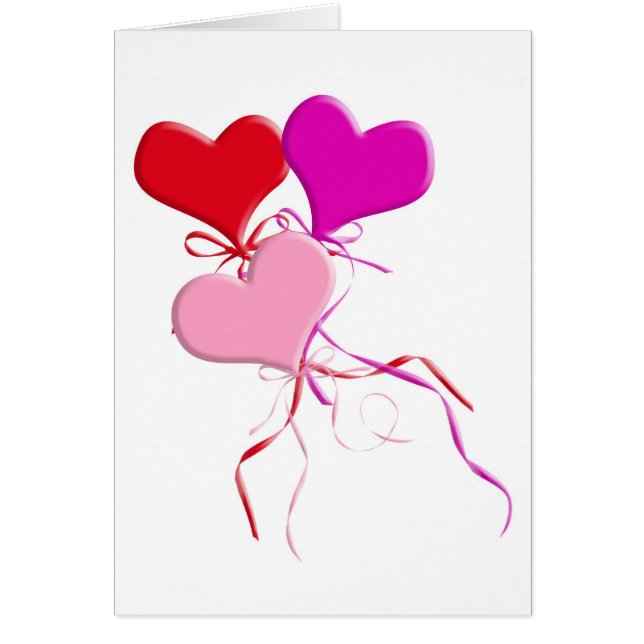 Årsdag Heart Balloon Bouquet Hälsningskort (Framsidan)