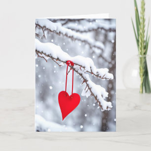 Årsdag Heart on Winter Gren Helgkort