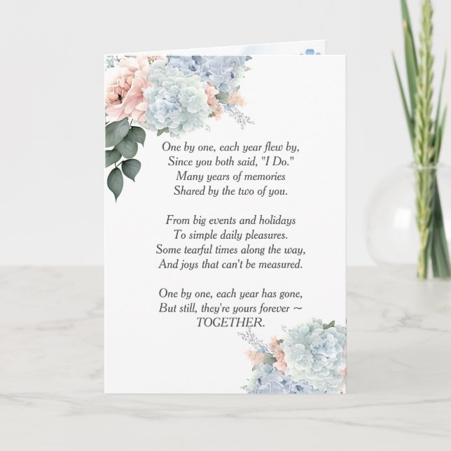 Årsdag Hydrangea Bouquet Kort (Framsida)