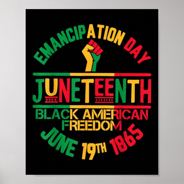 Årsdag, Junettonde Black American Freedom Poster (Framsidan)