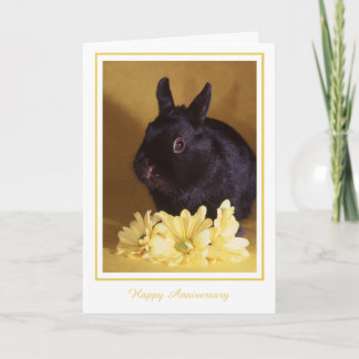 Årsdag - kanin- och daisyhälsningkort kort