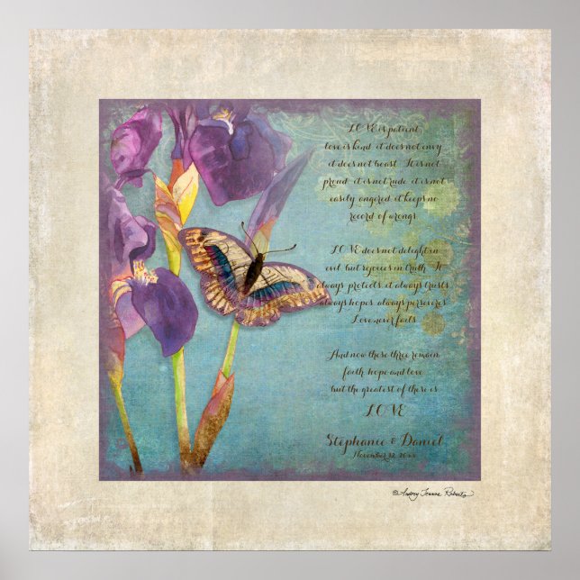 Årsdag, Kärlek Kapitel 1 Corinthians 13 Poster (Framsidan)