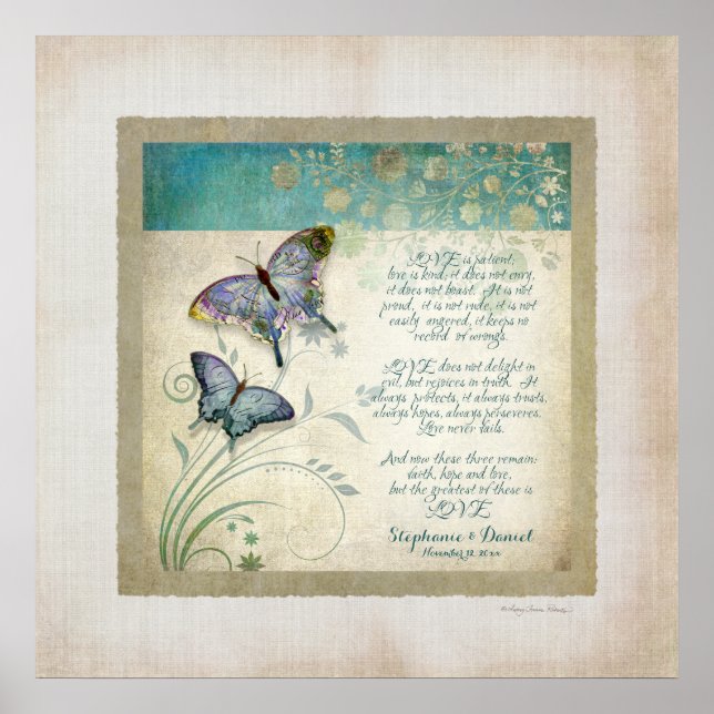 Årsdag, Kärlek Kapitel 1 Corinthians 13 Poster (Framsidan)