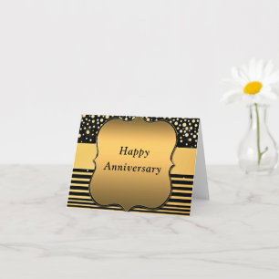 Årsdag kort med Black Guld Glitter Sparkly