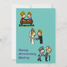 Årsdag Kute Couging Aging Kärlek Forever Inbjudningar