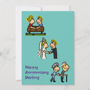 Årsdag Kute Couging Aging Kärlek Forever Inbjudningar