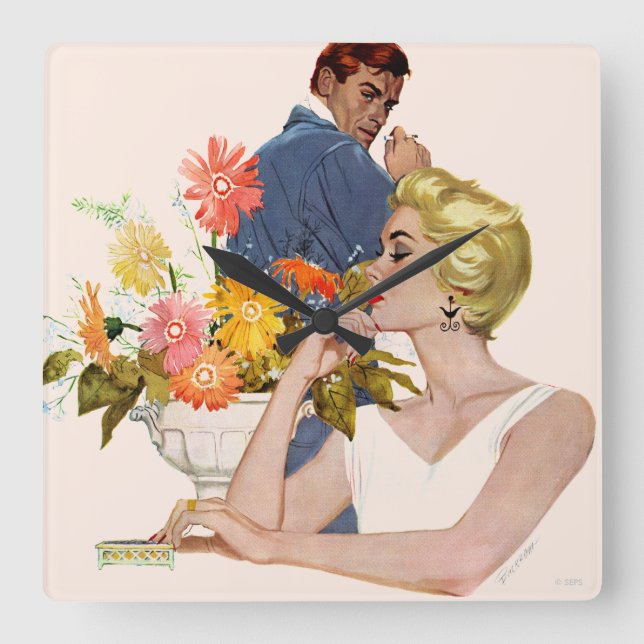 Årsdag - kvarstad fyrkantig klocka (Framsida)