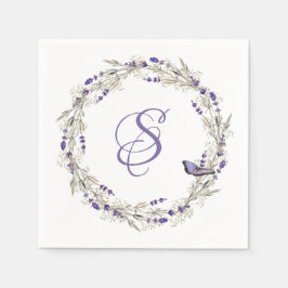 Årsdag Lavender Wand med Monogram Pappersservett