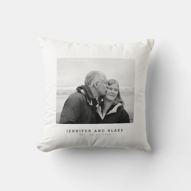 Årsdag - lite fotodatum Bröllop Kudde (Framsida)