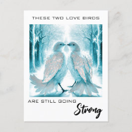 *~* Årsdag Love birds AP54 Art Winter Vykort