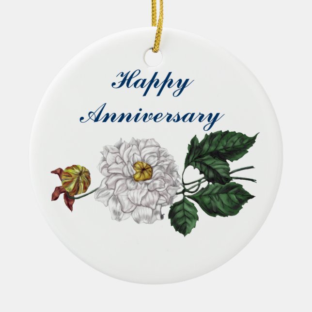 Årsdag, Magnolia-Blommarna Julgransprydnad Keramik (Framsidan)