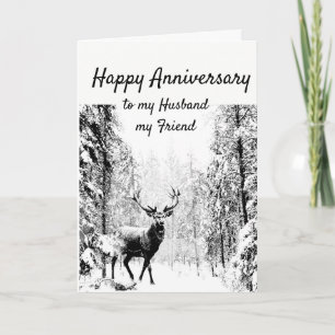 Årsdag Make och vän Stag Hjort i Forest Kort