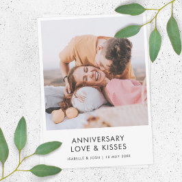 Årsdag Modern Photo Kärlek Kisses Snyggt Card