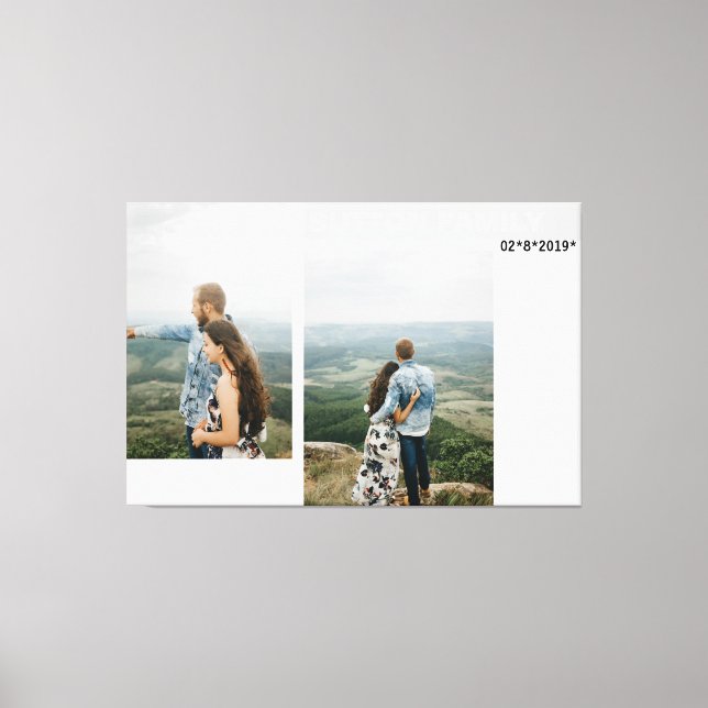 Årsdag - par fotokollage canvastryck (Framsida)