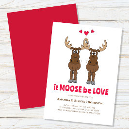 Årsdag Party Cute Whimsical Moose Inbjudningar