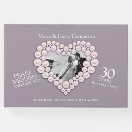 Årsdag Pearl bröllop fotohjärtan 30 år Gästböcker