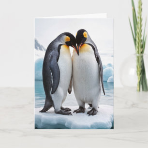 Årsdag Penguin par på ett isberg Kort