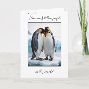 Årsdag Penguin par på ett isberg Kort