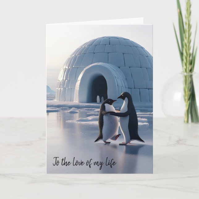 Årsdag Penguins Slow Dancing Kort (Framsida)
