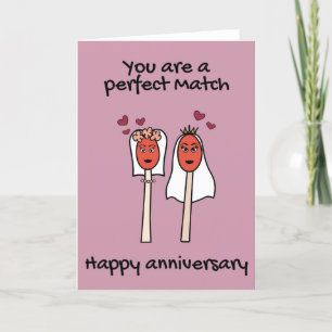 Årsdag Perfekt Match Mrs. & Mrs. LGBTQ Pun Card Kort
