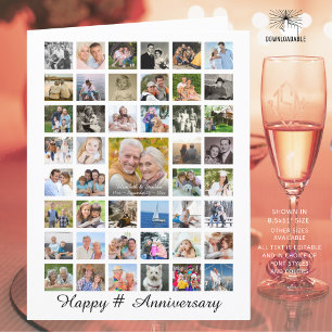 Årsdag Photo Collage 47 Bilder Personlig Kort