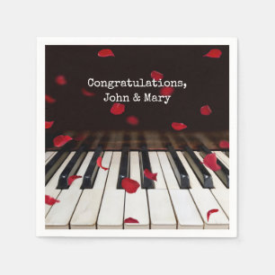 Årsdag Ro Petals på Piano Nycklar Pappersservett