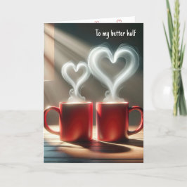 Årsdag Röd Mugg med Steamy Heart Helgkort