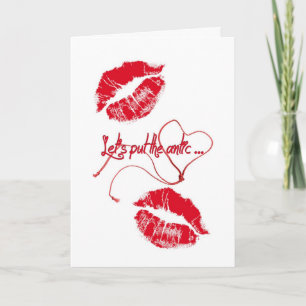 Årsdag Röda läppstift Kisses Kort