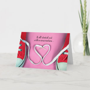 Årsdag Shoestring Heart och Sneakers Kort