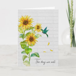 Årsdag: Sunblommor och Hummingbird Kort