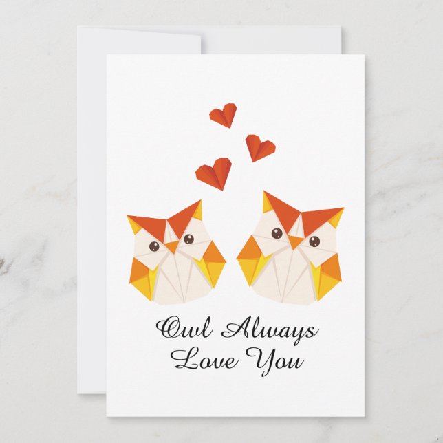 Årsdag Uggla Alltid Kärlek You Kärlek Pun Julkort (Framsida)
