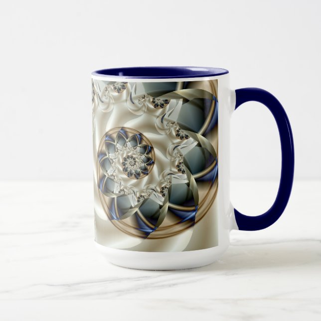 Årsdag Vackra Abstrakten Fine Art Fractal Mugg (Höger)