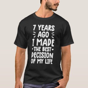 årsdagen för gifta par 7 år giftermål t shirt