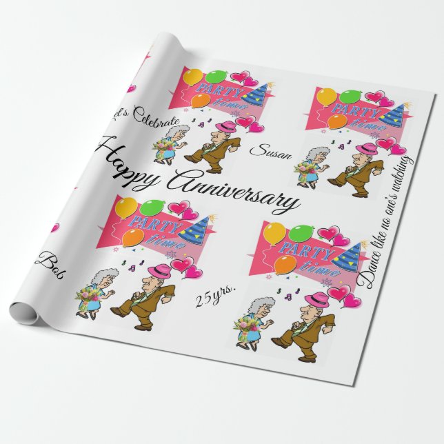 Årsdagen för Papper Lycklig Presentpapper (Utrullad)