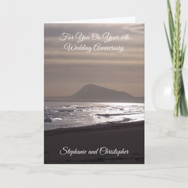 Årsdagen för Personlig 6e Bröllop Kort (Framsida)